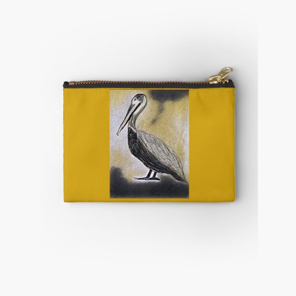 Item preview, Pelican in gray and yellow in artistic form designed and sold by Pelikancrazy.