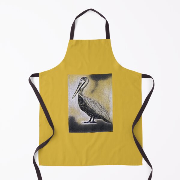 Item preview, Pelican in gray and yellow in artistic form designed and sold by Pelikancrazy.