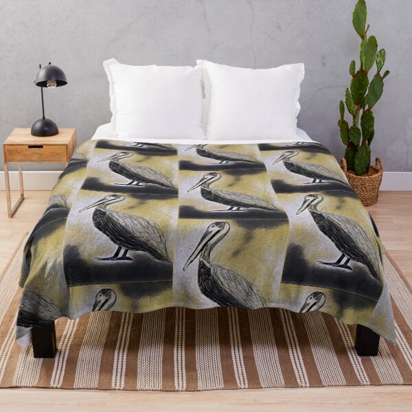 Item preview, Pelican in gray and yellow in artistic form designed and sold by Pelikancrazy.