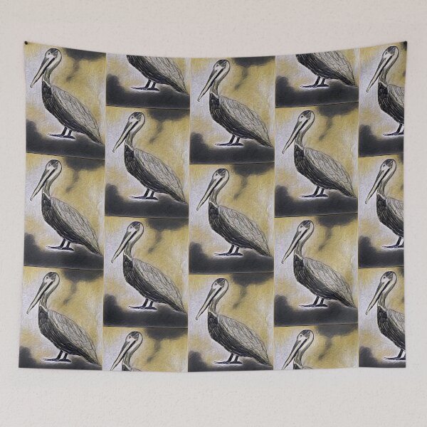 Item preview, Pelican in gray and yellow in artistic form designed and sold by Pelikancrazy.