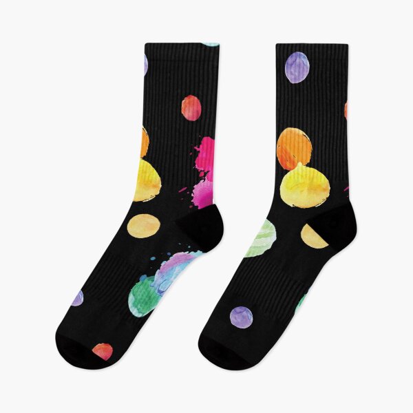 Item preview, Artist Palette Polka Dot - Multicolor - Black background designed and sold by MerchActually.