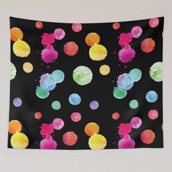 Item preview, Artist Palette Polka Dot - Multicolor - Black background designed and sold by MerchActually.