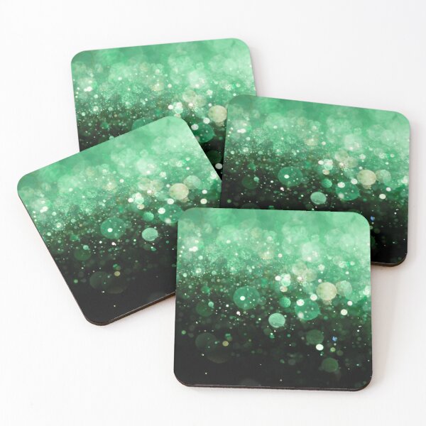 Item preview, Abstract green shiny lights on black background I designed and sold by fowons.