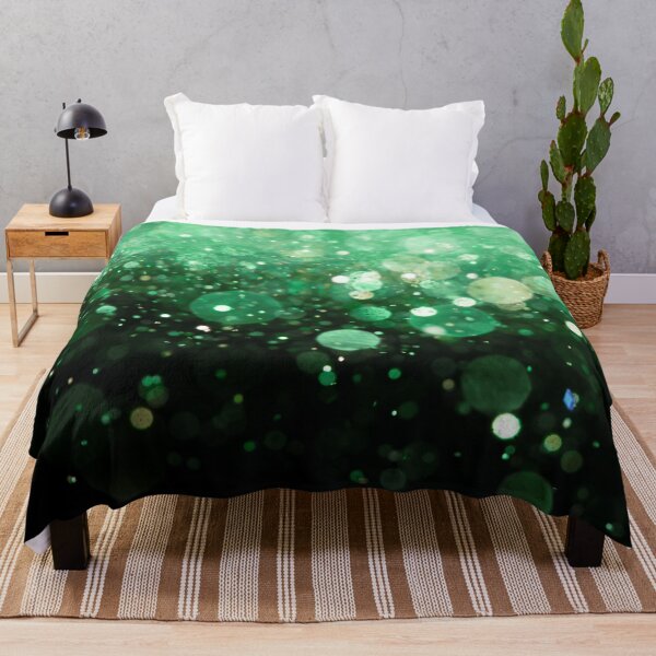 Item preview, Abstract green shiny lights on black background I designed and sold by fowons.