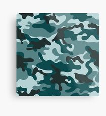 Turquoise Camouflage pattern Metal Print