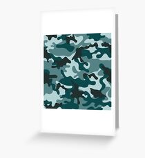 Turquoise Camouflage pattern Greeting Card