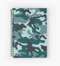 Turquoise Camouflage pattern Spiral Notebook
