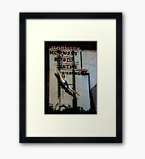 Hornsey Road Baths & Laundry neon Framed Print