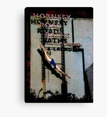 Hornsey Road Baths & Laundry neon Canvas Print