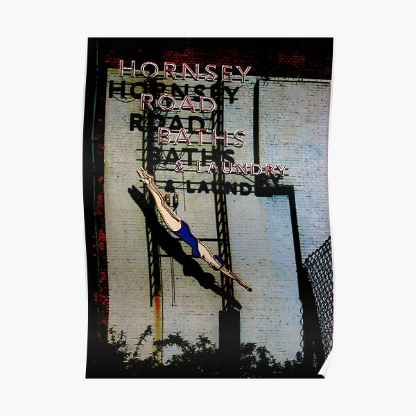 Hornsey Road Baths & Laundry neon Poster