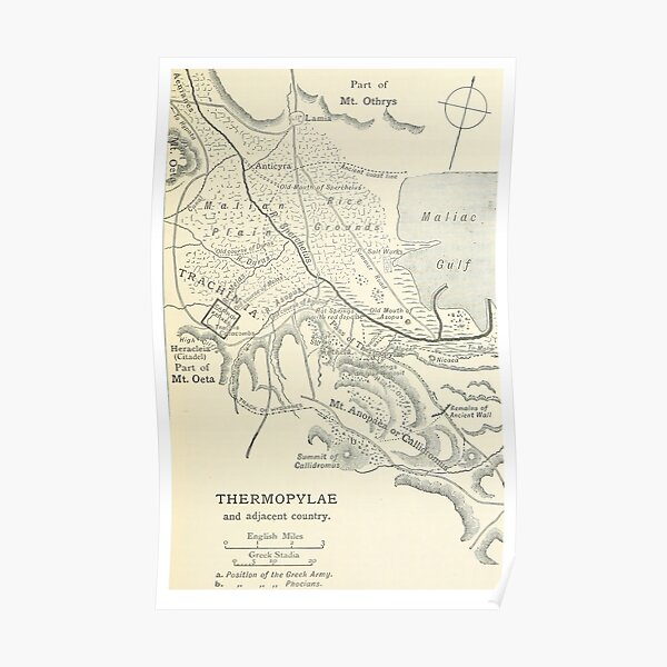 Map of Thermopylae Hotgates Poster