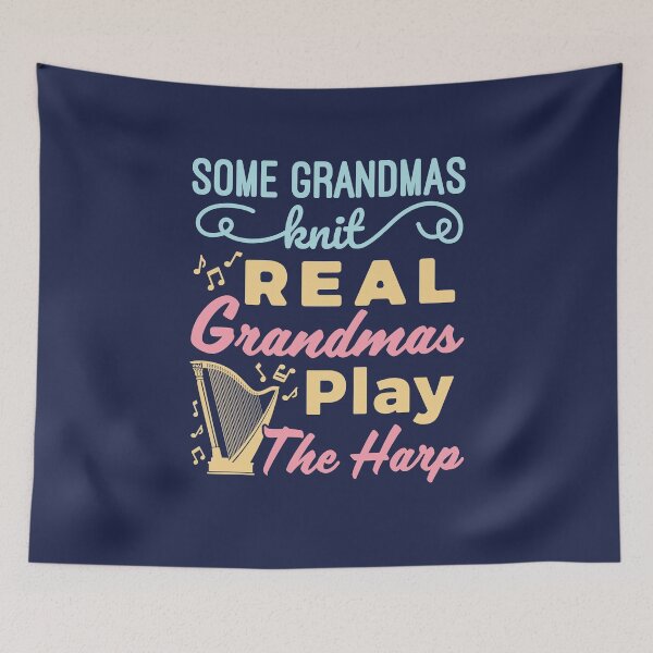 Item preview, Some Grandmas Knit Real Grandmas Play the Harp designed and sold by jaygo.