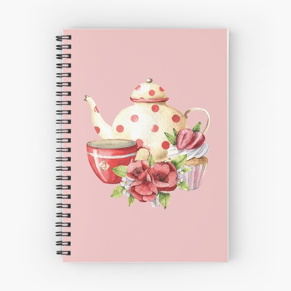 Item preview, Afternoon Tea - Polka Dot Teapot, Cup, Strawberry Cupcake and Flowers designed and sold by Alicia Chee.