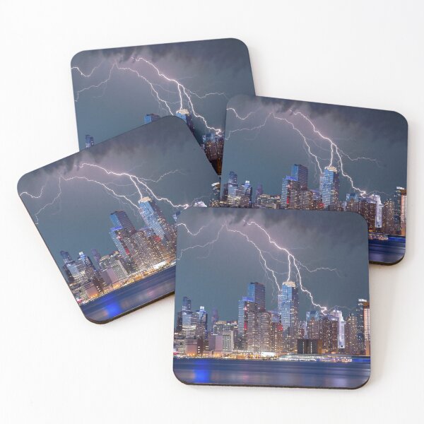Item preview, New York Lightning Storm Over Skyline Skyscrapers designed and sold by GabryNY.