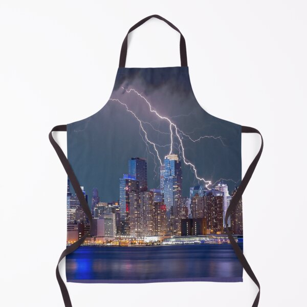 Item preview, New York Lightning Storm Over Skyline Skyscrapers designed and sold by GabryNY.