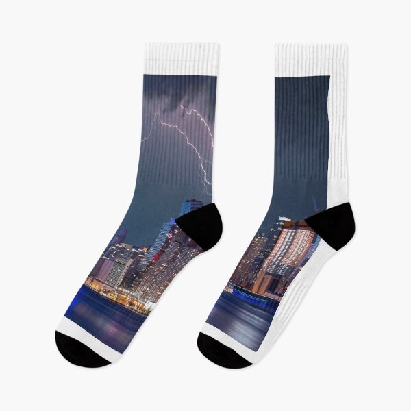 Item preview, New York Lightning Storm Over Skyline Skyscrapers designed and sold by GabryNY.