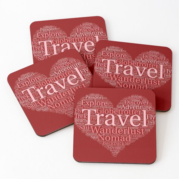 Item preview, Valentine's Day Travel Lover Red Heart Word Cloud designed and sold by Hoiho Adventure Shirts.