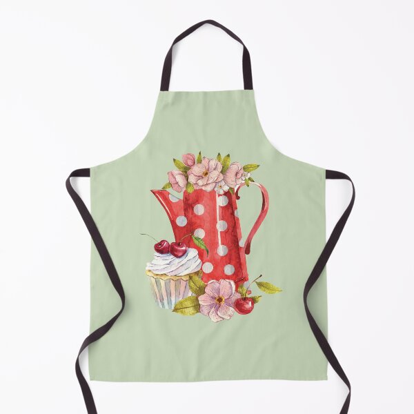 Item preview, Afternoon Tea - Polka Dot Jug, Cherry Cupcake and Flowers designed and sold by Alicia Chee.