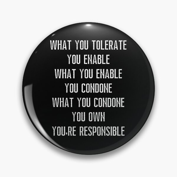 Item preview, What you tolerate you enable. You're responsible. Text only design. Red, white, blue text. Capitals. Grunge, Distressed. designed and sold by JellyBeenzz.