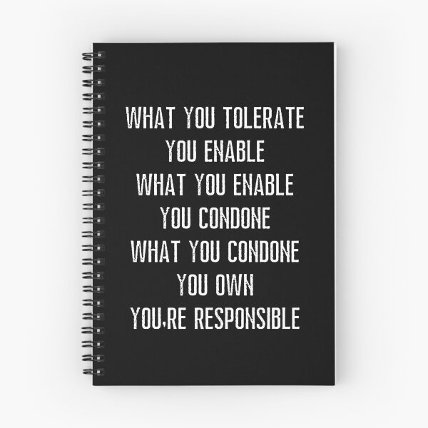 Item preview, What you tolerate you enable. You're responsible. Text only design. Red, white, blue text. Capitals. Grunge, Distressed. designed and sold by JellyBeenzz.