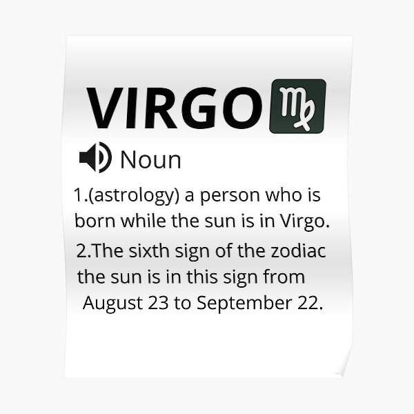 Virgo Definition Posters | Redbubble