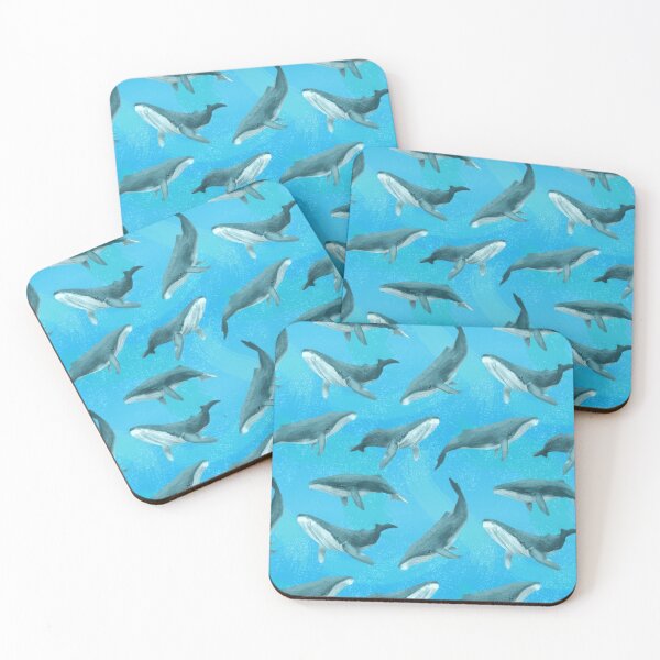 Item preview, Humpback Whales Repeating Ocean Pattern designed and sold by stilo29.
