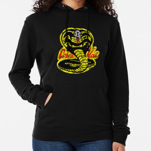 Cobra Kai Distressed Vintage Logo 80s Lightweight Hoodie