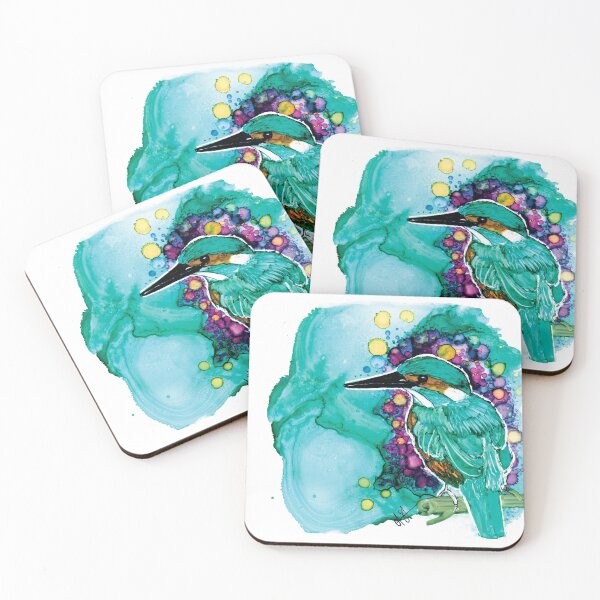 Item preview, Alcohol Ink Kingfisher designed and sold by Clare Symington.