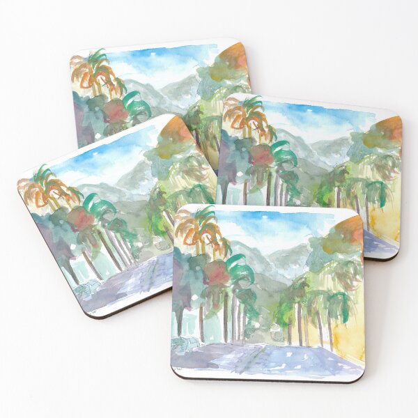 Item preview, Santa Barbara California Street Scene with Palms designed and sold by artshop77.
