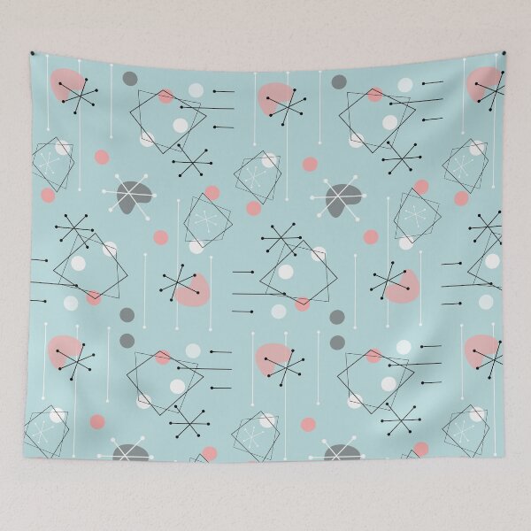 Item preview, Vintage Blue and Pink 50's Pattern  designed and sold by DaughertyDraws.