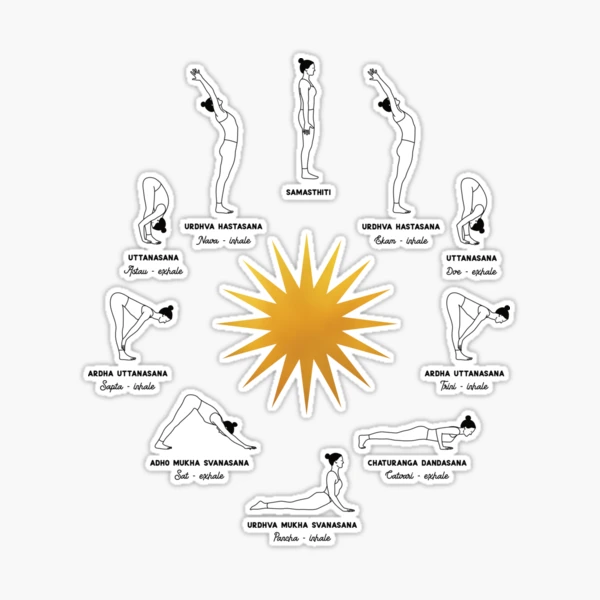 Sun Salutations A & B Poster of Yoga Poses Digital Download - Etsy