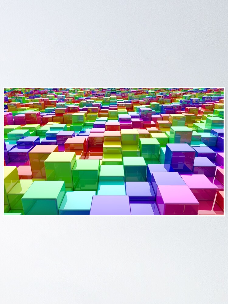 Alternate view of Rainbow Cubes Poster