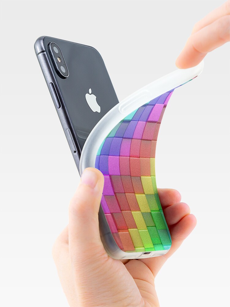 Alternate view of Rainbow Cubes iPhone Case