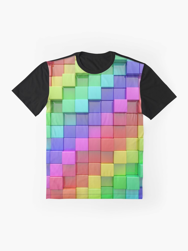 Alternate view of Rainbow Cubes Graphic T-Shirt