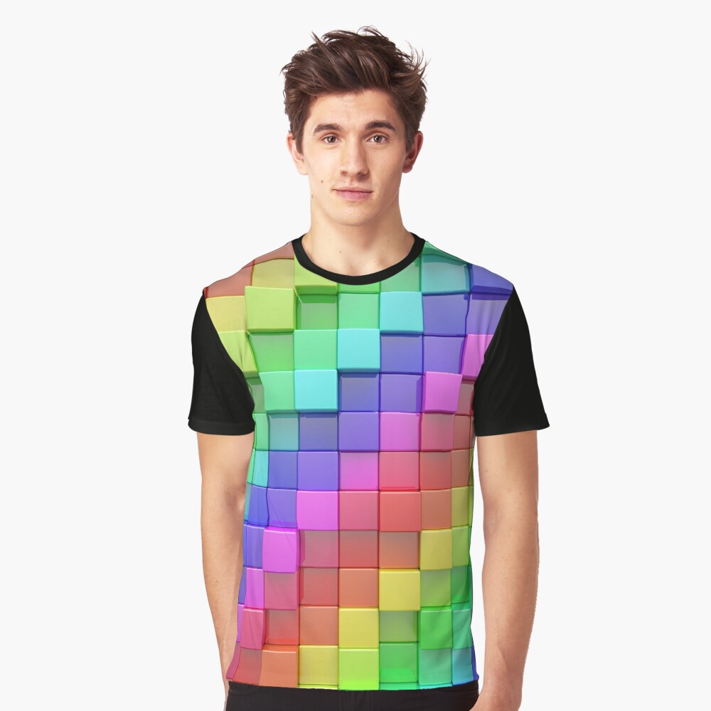 Rainbow Cubes Graphic T-Shirt
