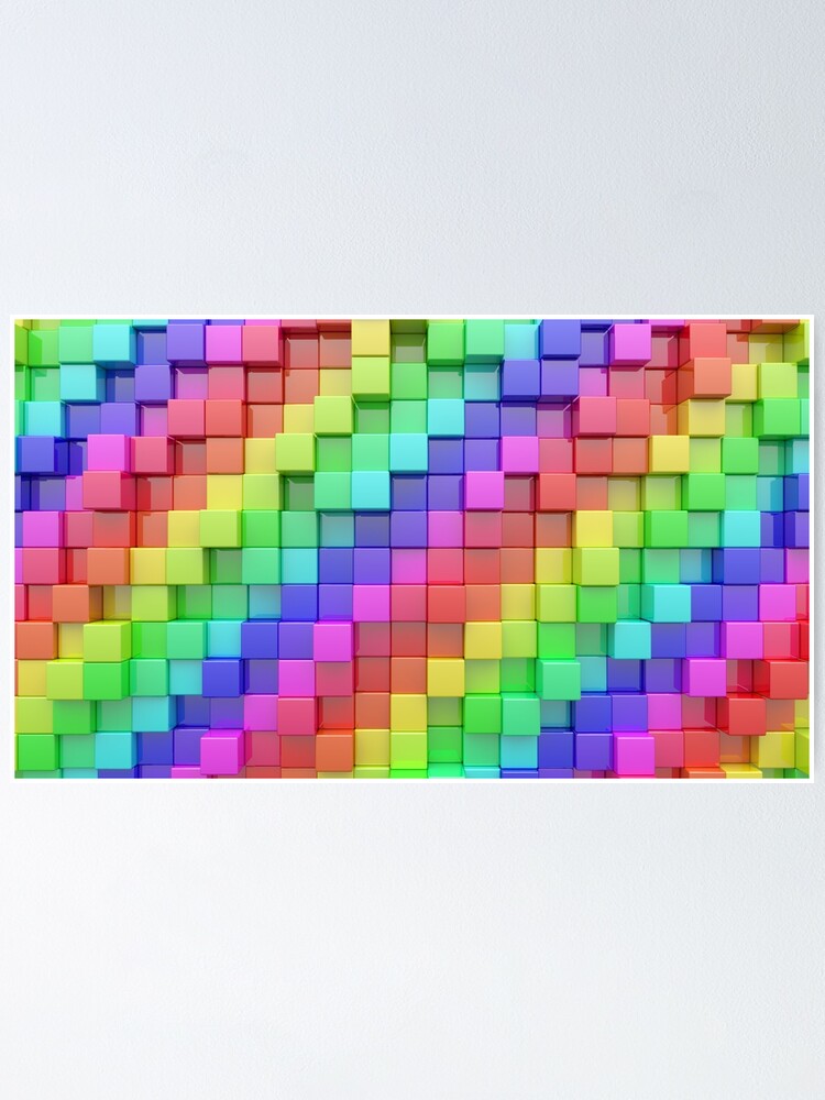 Alternate view of Rainbow Cubes Poster