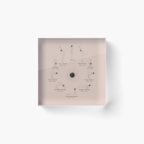Item preview, Surya Namaskar Sun Salutation Yoga Sequence | Ashtanga Yoga Pose Illustration designed and sold by Sadhana Design Studio.