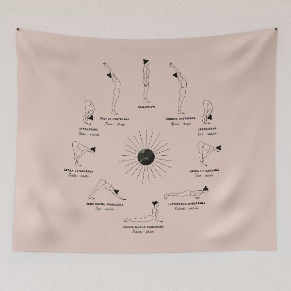 Item preview, Surya Namaskar Sun Salutation Yoga Sequence | Ashtanga Yoga Pose Illustration designed and sold by Sadhana Design Studio.