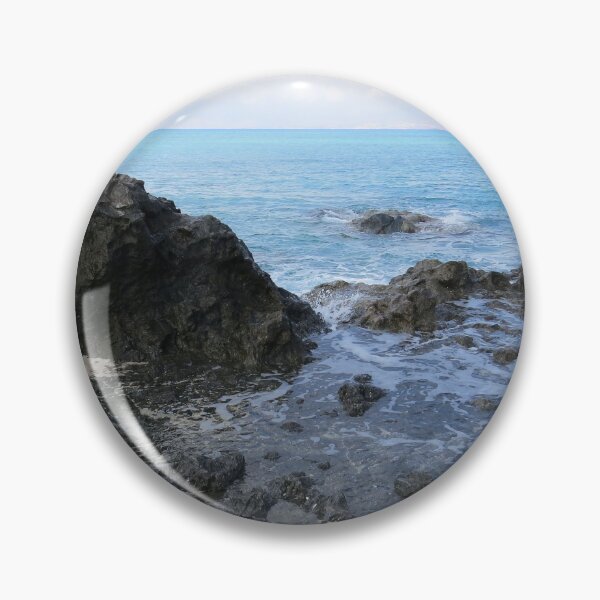 Item preview, Blue sea and clear sky in Crete in Greece, rocky beach designed and sold by briliantbg.