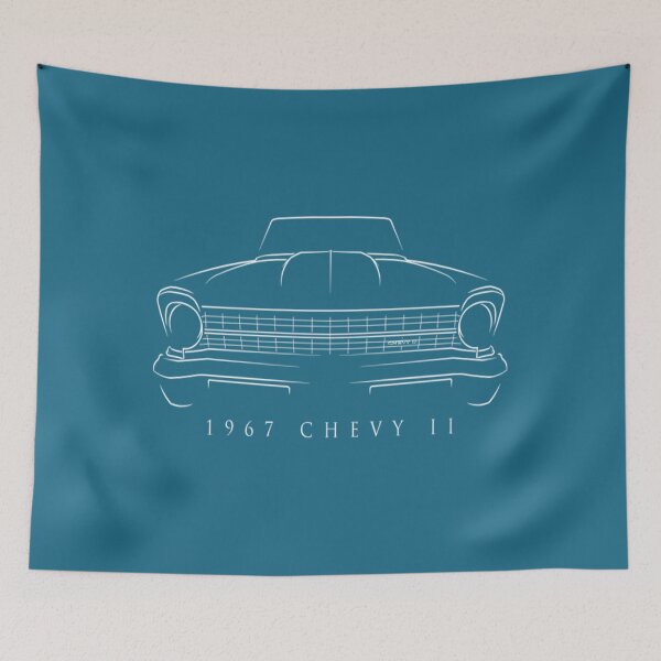 Item preview, Muscle Car 1967 Chevy II Nova - front stencil, white designed and sold by JamesFenton.