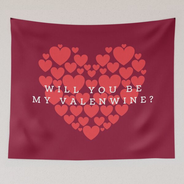Item preview, Valentine's Day - will you be my Valenwine - hearts designed and sold by wineandwords.