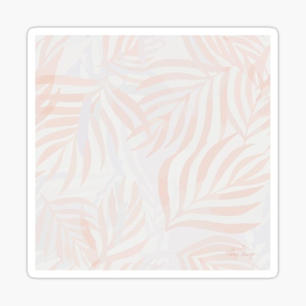 Pastel pink and gray palm leaves Sticker