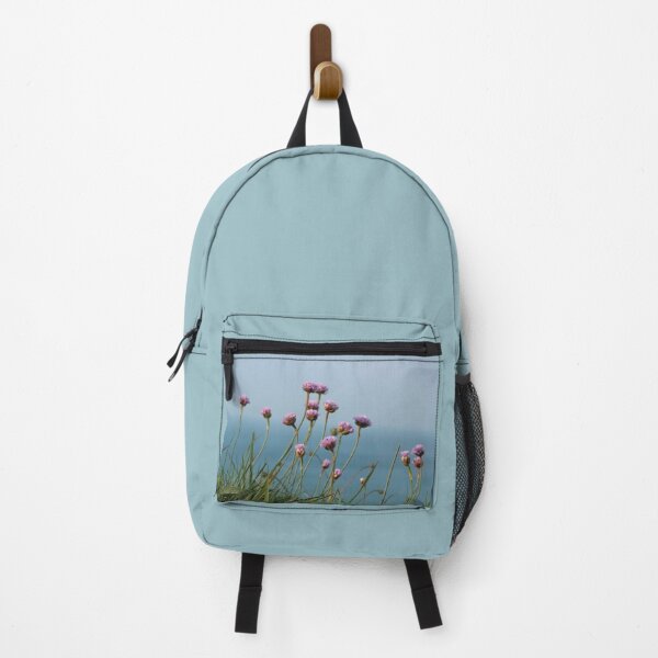 Item preview, Armeria maritima against sea background in Etretat, Normandy designed and sold by Rrrainbow.