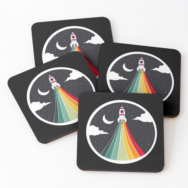 Item preview, Space retro rainbow rocket 2 designed and sold by lfdbc.