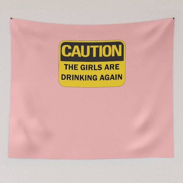 Item preview, Warning the girls are drinking again funny caution sign - black and yellow edition: Hen do / girls night out / bottomless brunch / bachelorette party / bridal shower designed and sold by Deegital18.