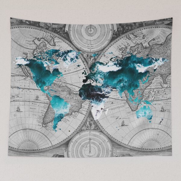 Item preview, Ocean Blue World Map Outline designed and sold by cadinera.