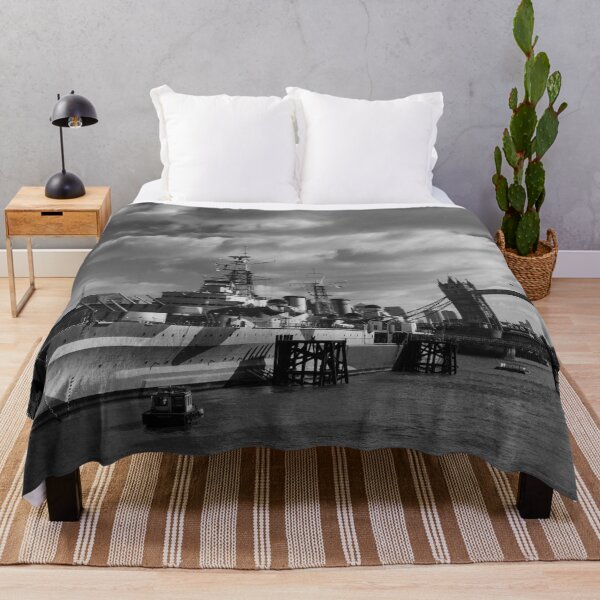 Item preview, London in Black & White 17 - HMS Belfast and Tower Bridge designed and sold by donandhiscamera.