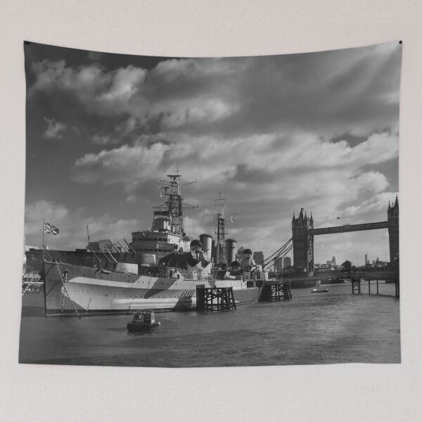 Item preview, London in Black & White 17 - HMS Belfast and Tower Bridge designed and sold by donandhiscamera.