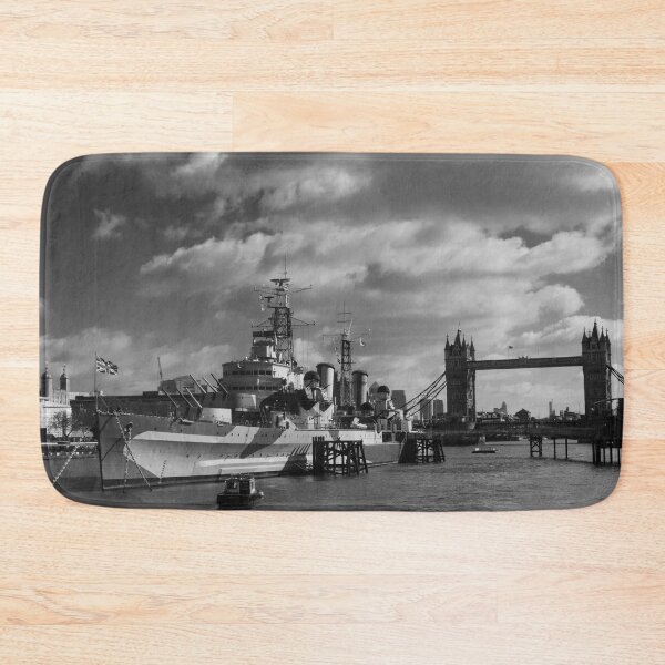 Item preview, London in Black & White 17 - HMS Belfast and Tower Bridge designed and sold by donandhiscamera.