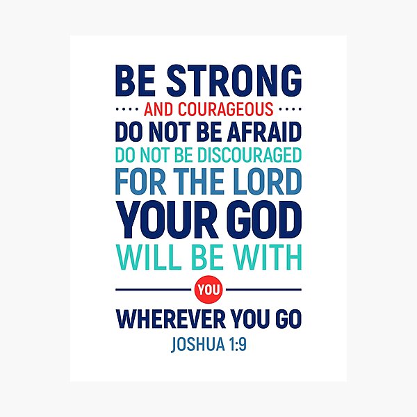Item preview, Be Strong And Courageous, Joshua 1:9, Bible Verse, Scripture Art, Kids Room Decor, Christian Gift designed and sold by aenaonartwork.